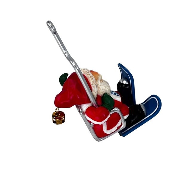 Vtg Hallmark Keepsake Ornaments Lot of 3 Santa Ski Lift Reindeer Sled Snowmobile - Picture 12 of 16
